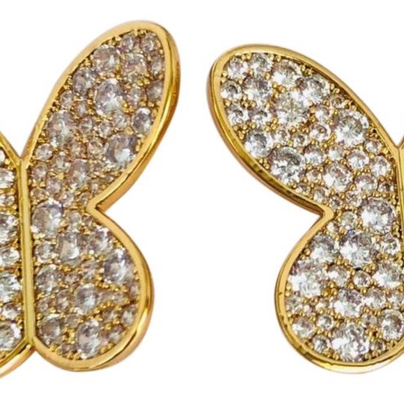 NEW Kate Spade Gold & Crystal Butterfly Statement Earrings - Picture 5 of 7